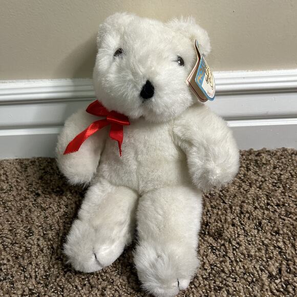Vintage Kelly Toy Play Pets White Bear With Bow - Picture 1 of 10